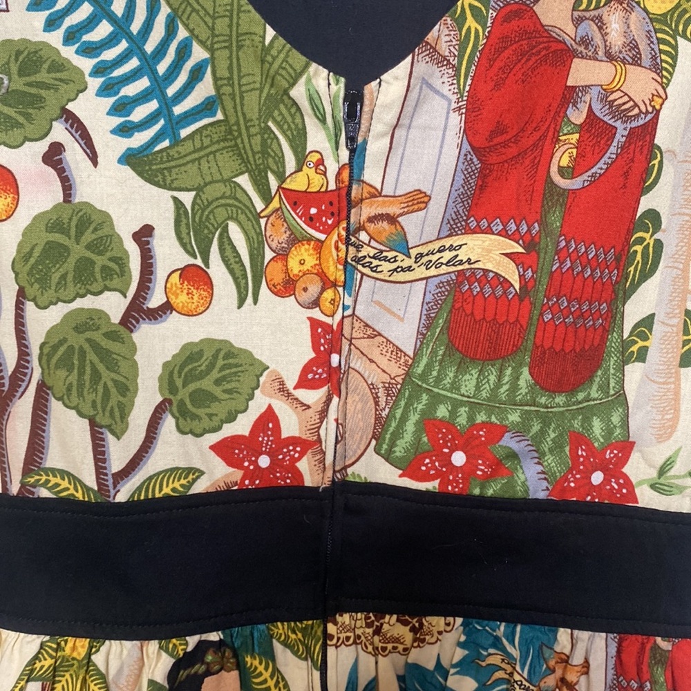 Frida Kahlo “Head Over Wheels” Dress in Beige by Hemet - Picture 11 of 16